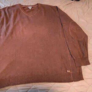 Ralph Lauren Men's Brown V-Neck Sweater 5X